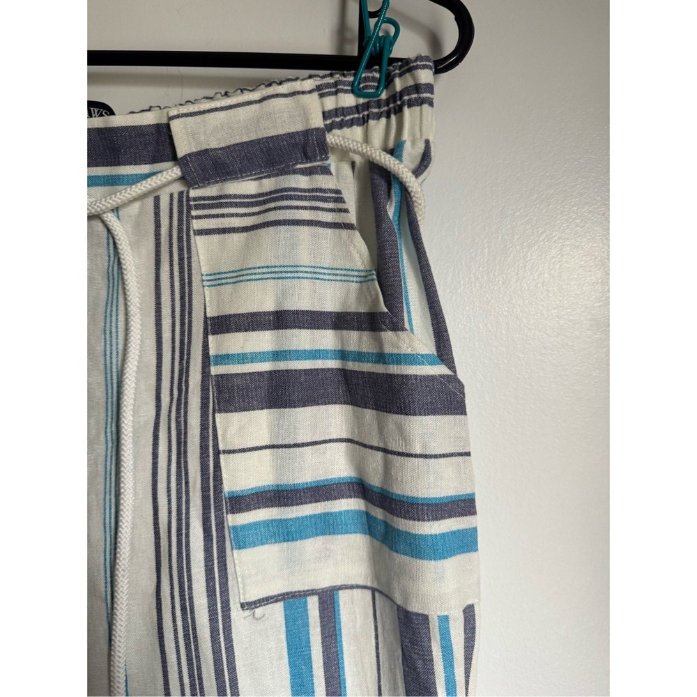 Beau Dawson LA NY Womens Linen Striped Drawstring Pants sz M Beach Casual Boho - Picture 6 of 7